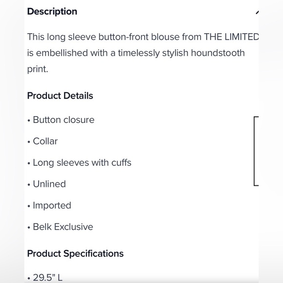 NWT *Great for Work* THE LIMITED Black, Tan and White Houndstooth Blouse,Size XL - Picture 11 of 14